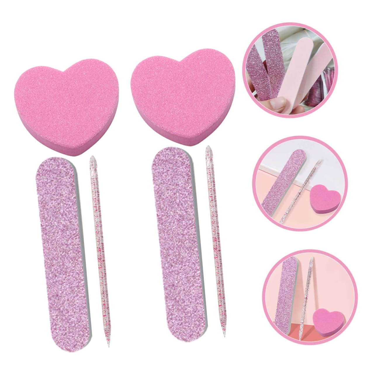 Healeved 100sets Kit Manicure Professionale Con Buffer Unghie Blocchi Lucidanti e Strisce Per Unghie Leggero e Compatto Per Uso Domestico e Salone