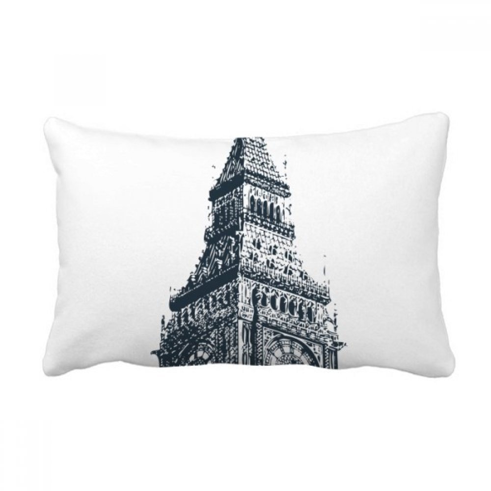 Coussin clocher haut-lieu touristique sketch multicolor idée cadeau déco