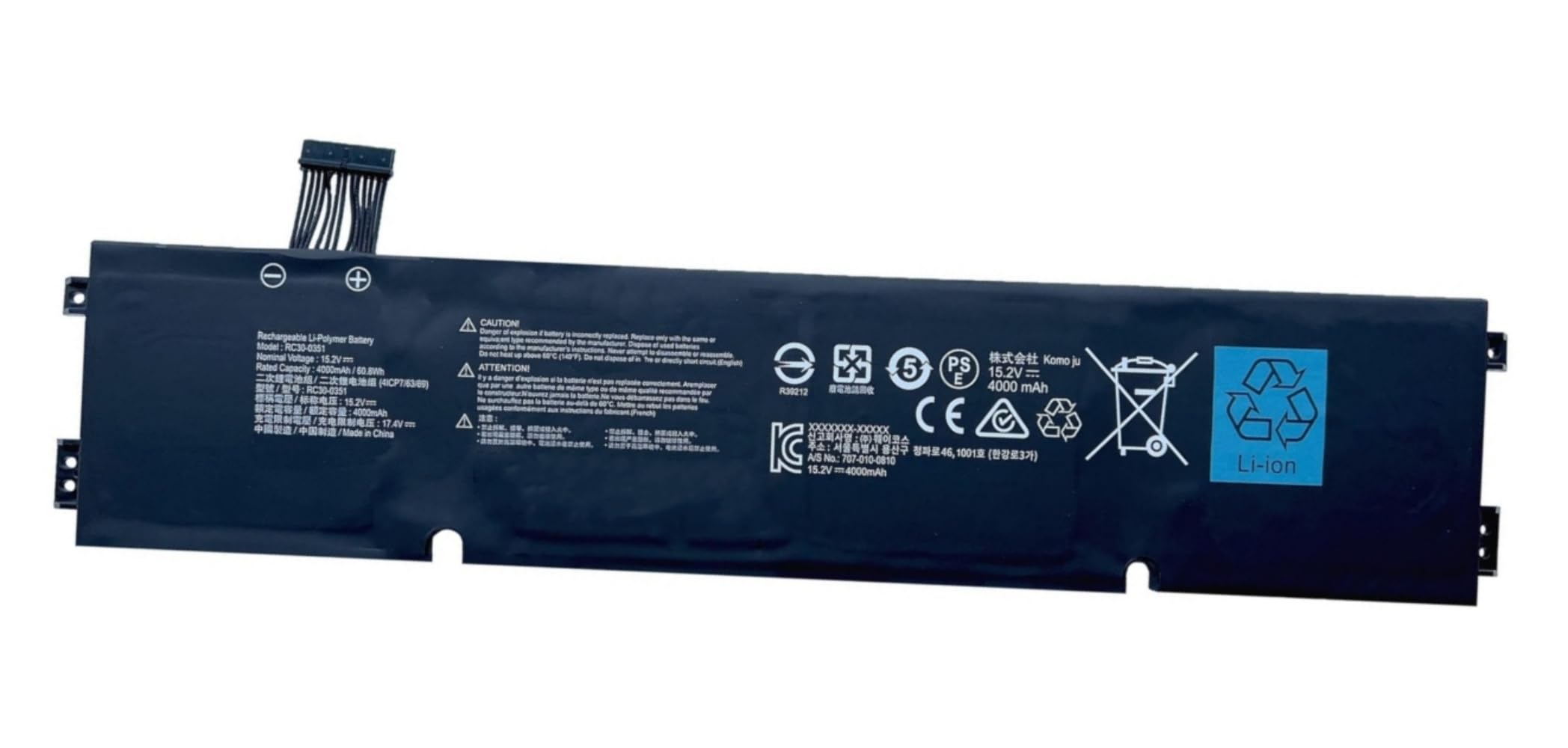 60.8Wh RC30-0351 Laptop Batteria per Razer Blade 15 Base 2020 2021 RZ09-0369x RZ09-0351 Notebook Series 4ICP7/63/69 RZ09-03519E11 15.2V 4000mAh