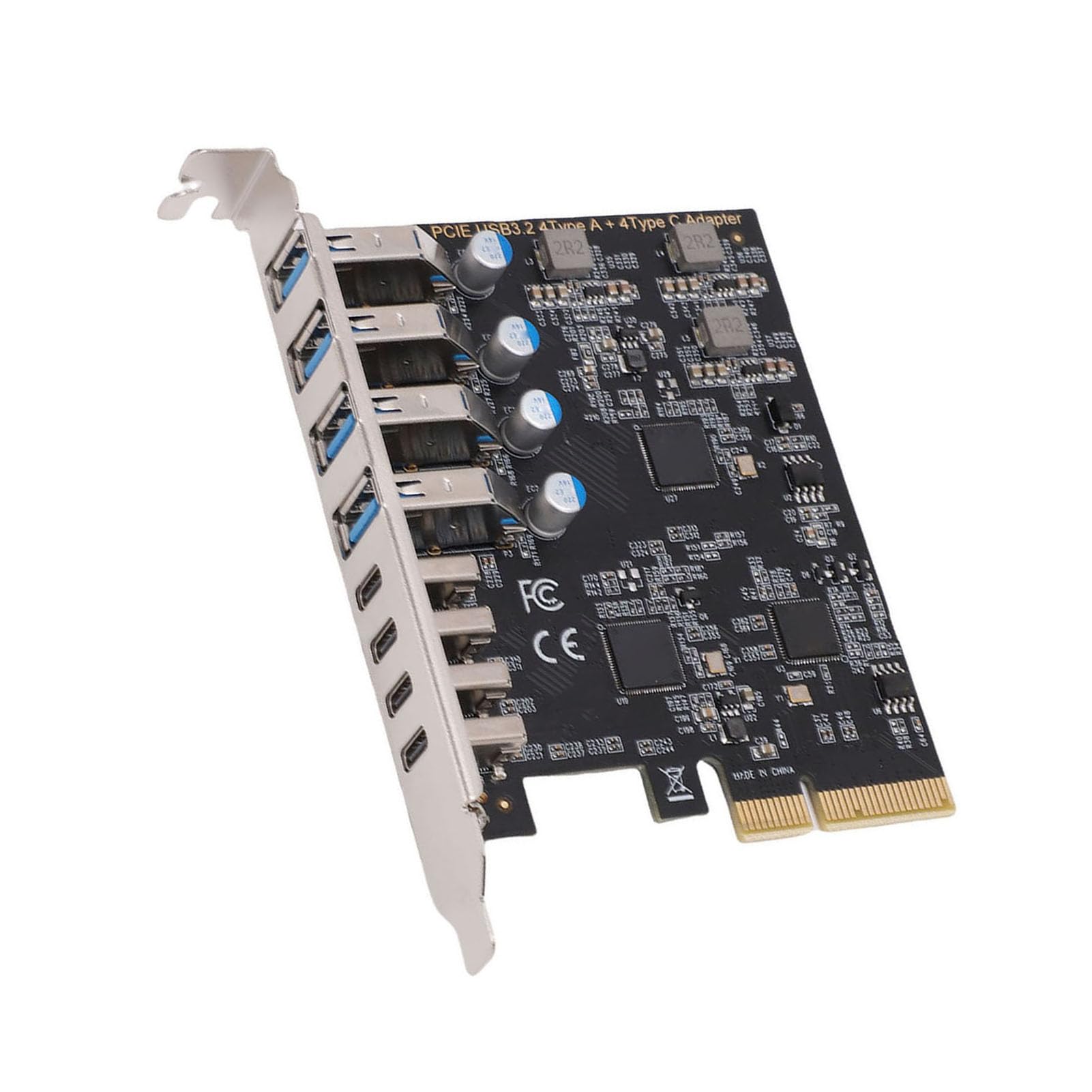 CHICIRIS Scheda di Espansione PCIe USB 3.2 Gen 2 Trasferimento Dati Efficiente A 10 Gbps per Desktop 8 Porte 4x Tipo C 4x Tipo A