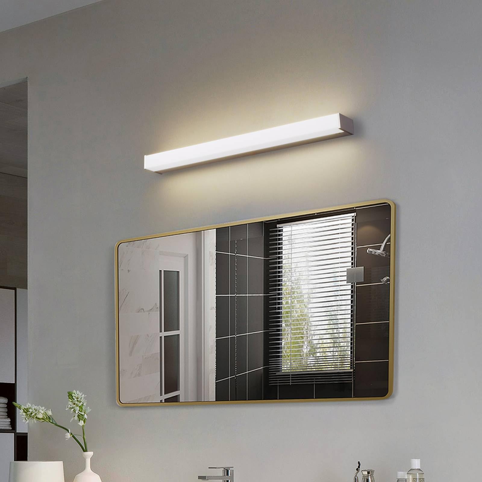 Lindby Lampa ścienna LED, lampa ścienna do łazienki Philippa (odporna na zachlapanie wodą (nowoczesna) aluminium (1 żarówka) - lampa ścienna, lampa nad lustro, oświetlenie łazienki, oświetlenie