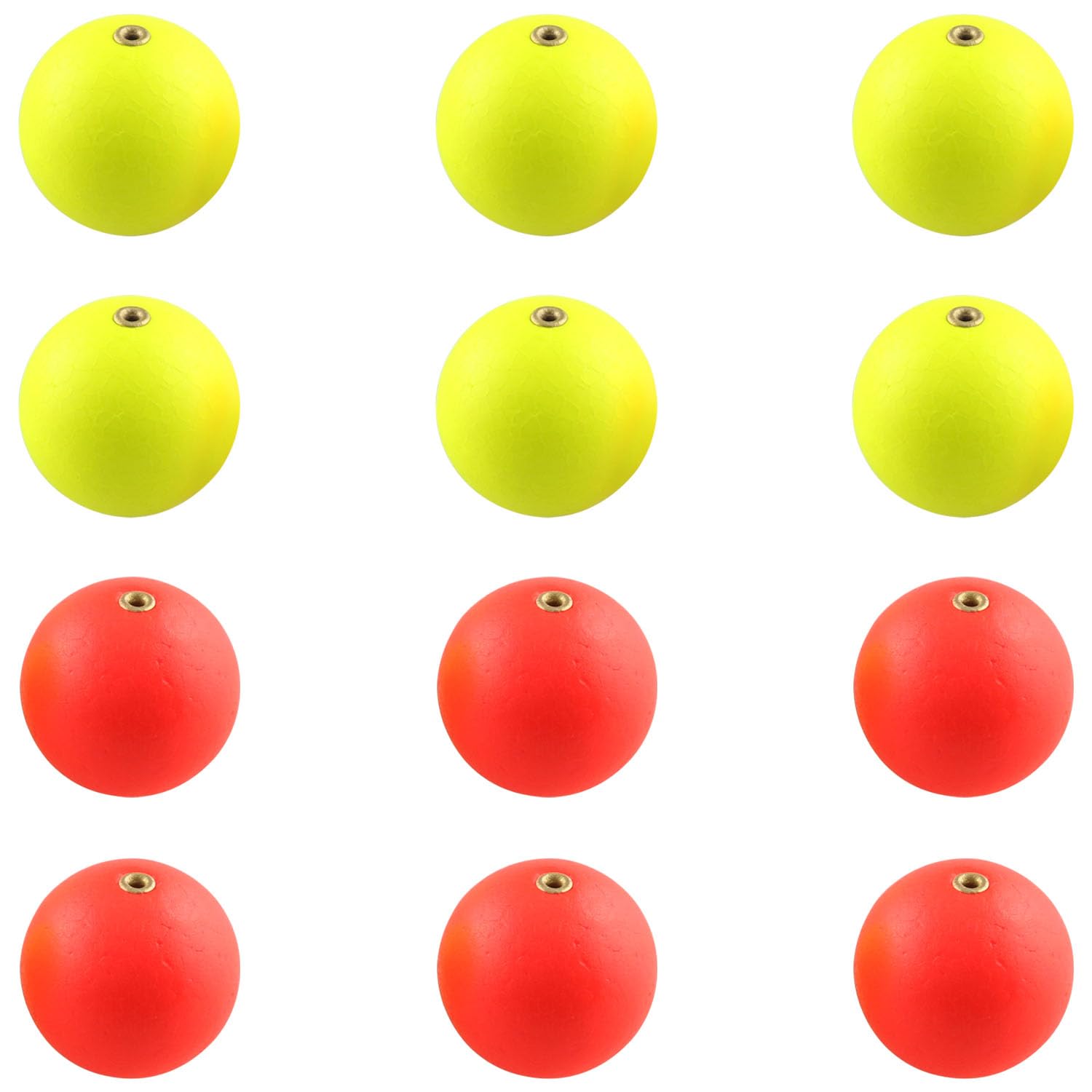 12PCS Copper Slip Fishing Bobber Fishing Float Slip Fishing Rig Rubber Bobber Stoppers for Crappie Panfish Walleyes Trout Bass Fishing, 6 Red, 6 Yellow