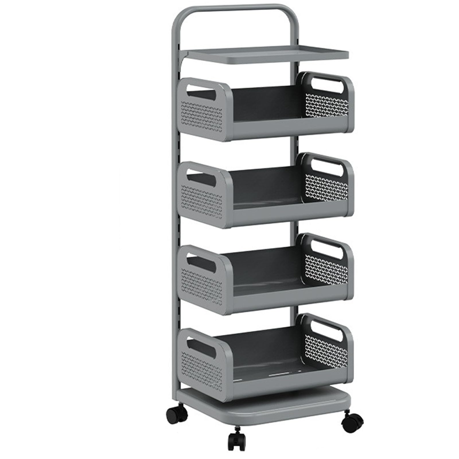 Eiwitany Floor-standing Multi-layer Storage Rack, Net Basket, Detachable Universal Wheels, Easy To Move, Can Place Fruits and Vegetables, Etc. (six floors)