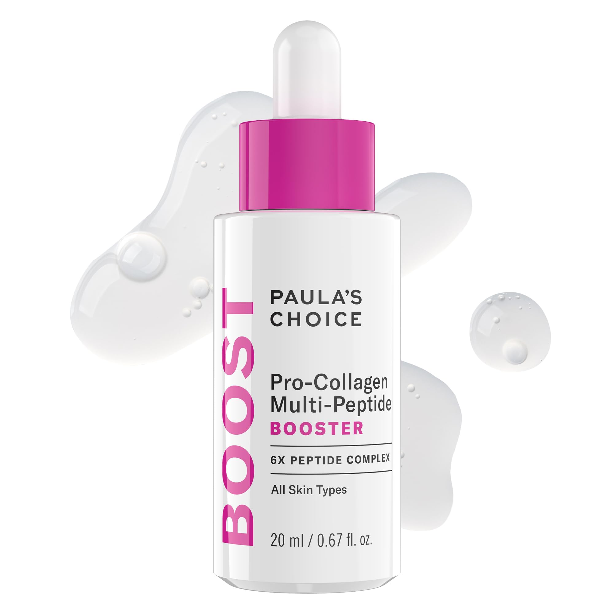 Pro-Collagen Multi-Peptide Booster Serum for Fine Lines & Wrinkles, Supports Collagen Production with Plumping Hyaluronic Acid & Amino Acids, Fragrance-Free & Paraben-Free, 0.67 Ounces