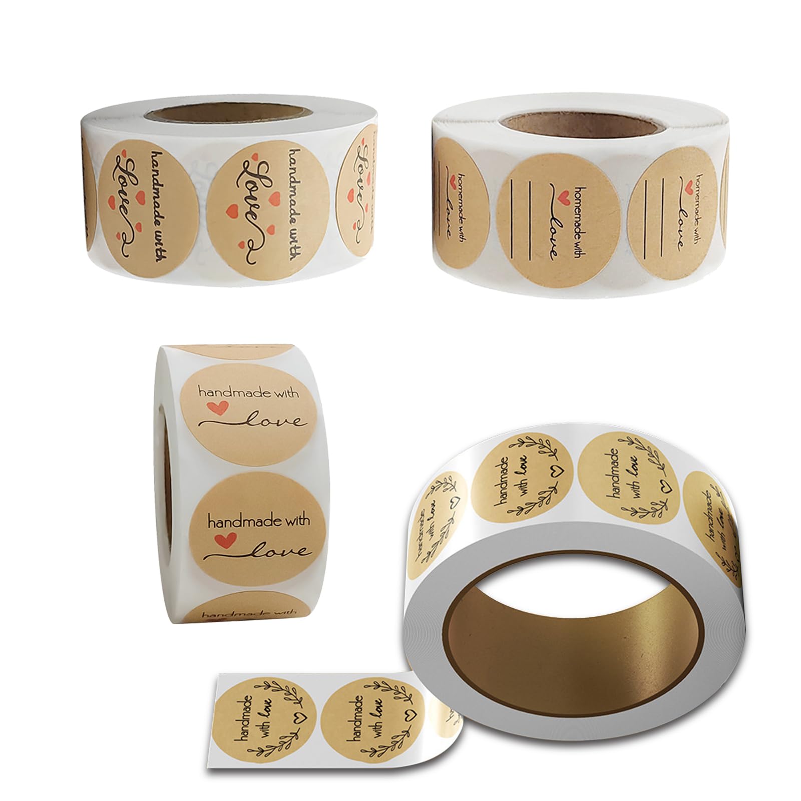 2000 Pezzi Etichette adesive per Barattoli, Adesivi per Etichette in Carta Kraft, 2.5cm Rotonde Etichette Autoadesive, Etichette per Barattoli di Vetro, Vino, Dispensa, Casa e Ufficio