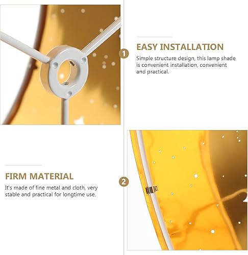 Miniatura 4 de BESTOYARD Pantalla de lámpara de mesa, pantalla de tambor de estrella, pantalla de lámpara de tambor de estrella, pantalla de proceso de grabado