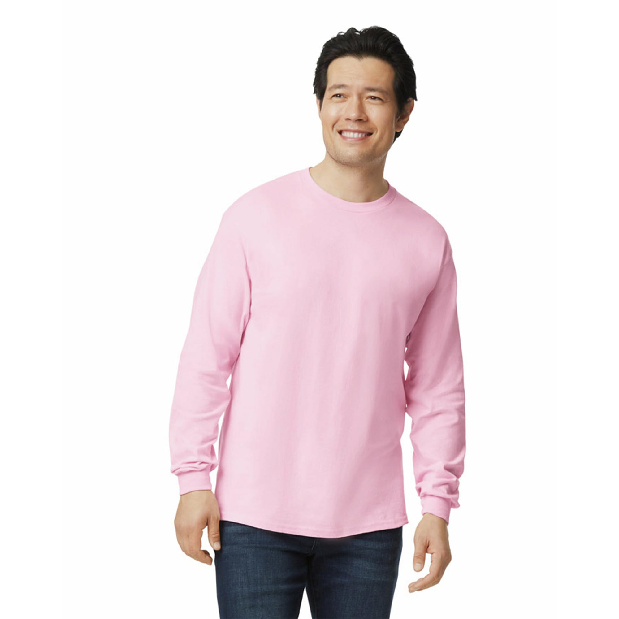 Gildan Camiseta de Manga Larga, de Ultra Cotton, Estilo G2400, Camiseta Hombre (Pack de 10)