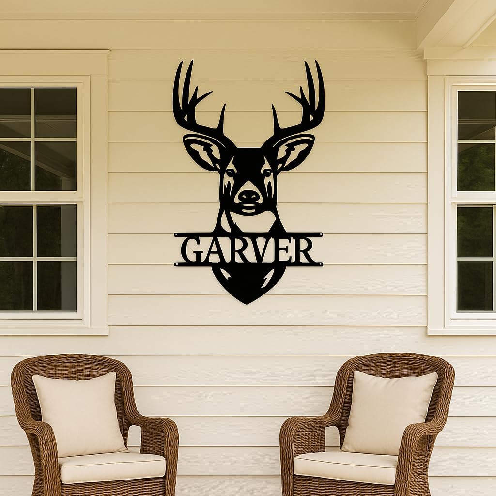 Personalized Deer Antler Monogram by Sea Biscuit Metal Designs