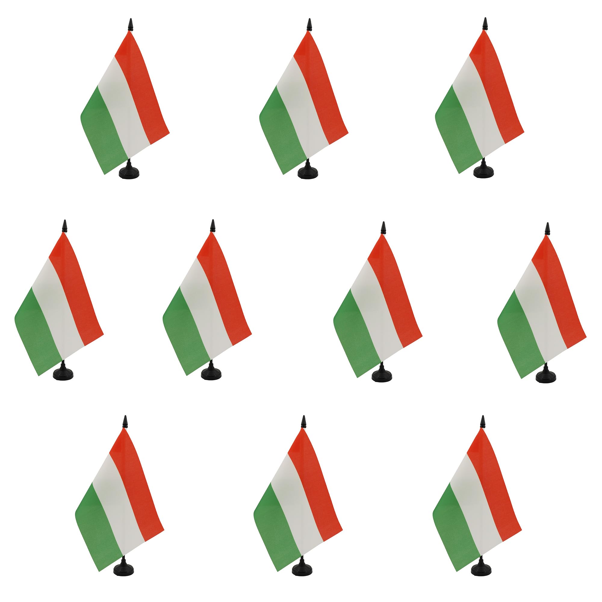 AZ FLAG Pack of 10 Hungary Table Flags 6x8 in 100D Polyester Plastic Base