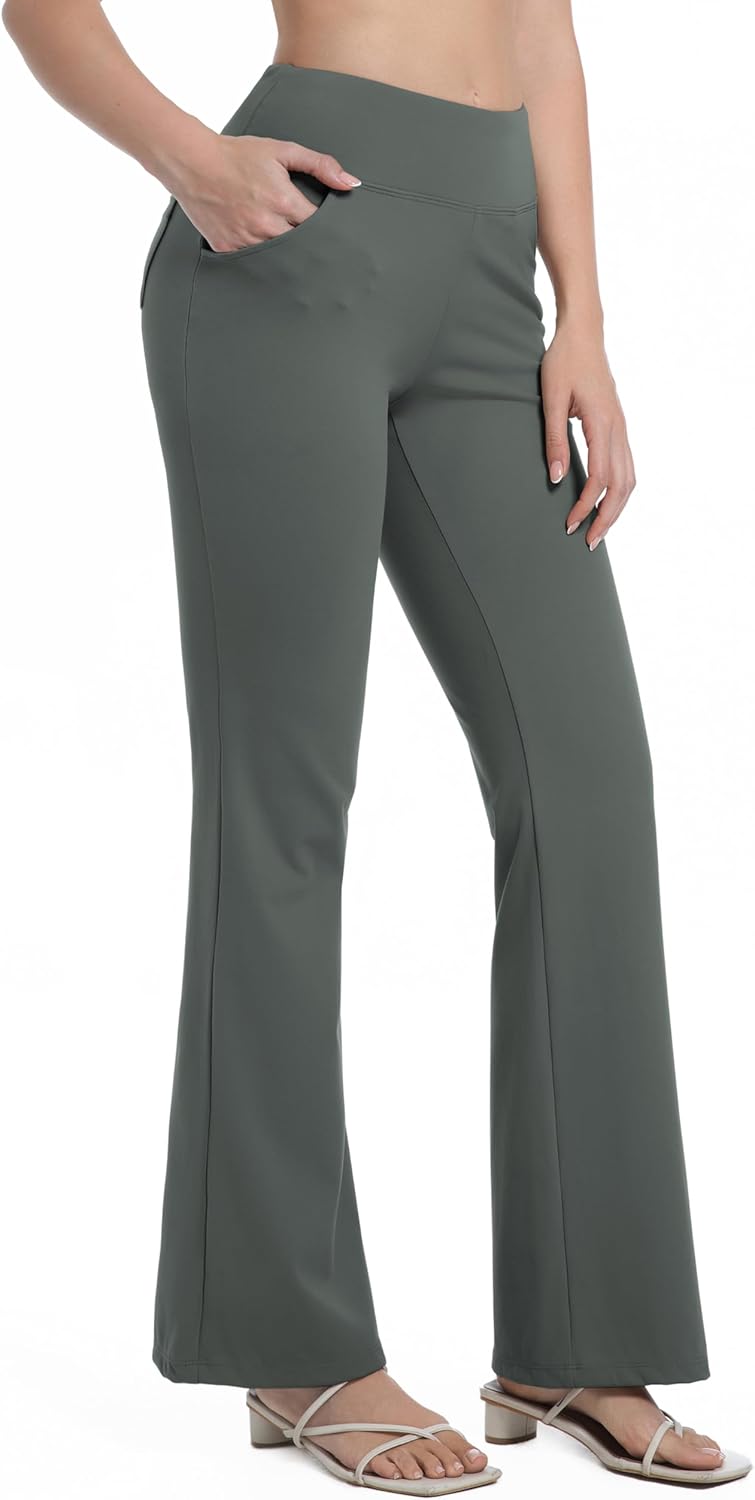 BUBBLELIME 29"/31"/33"/35"/37" Women's High Waist Stretchy Bootleg Yoga Pants Workout Pants with Out Pockets