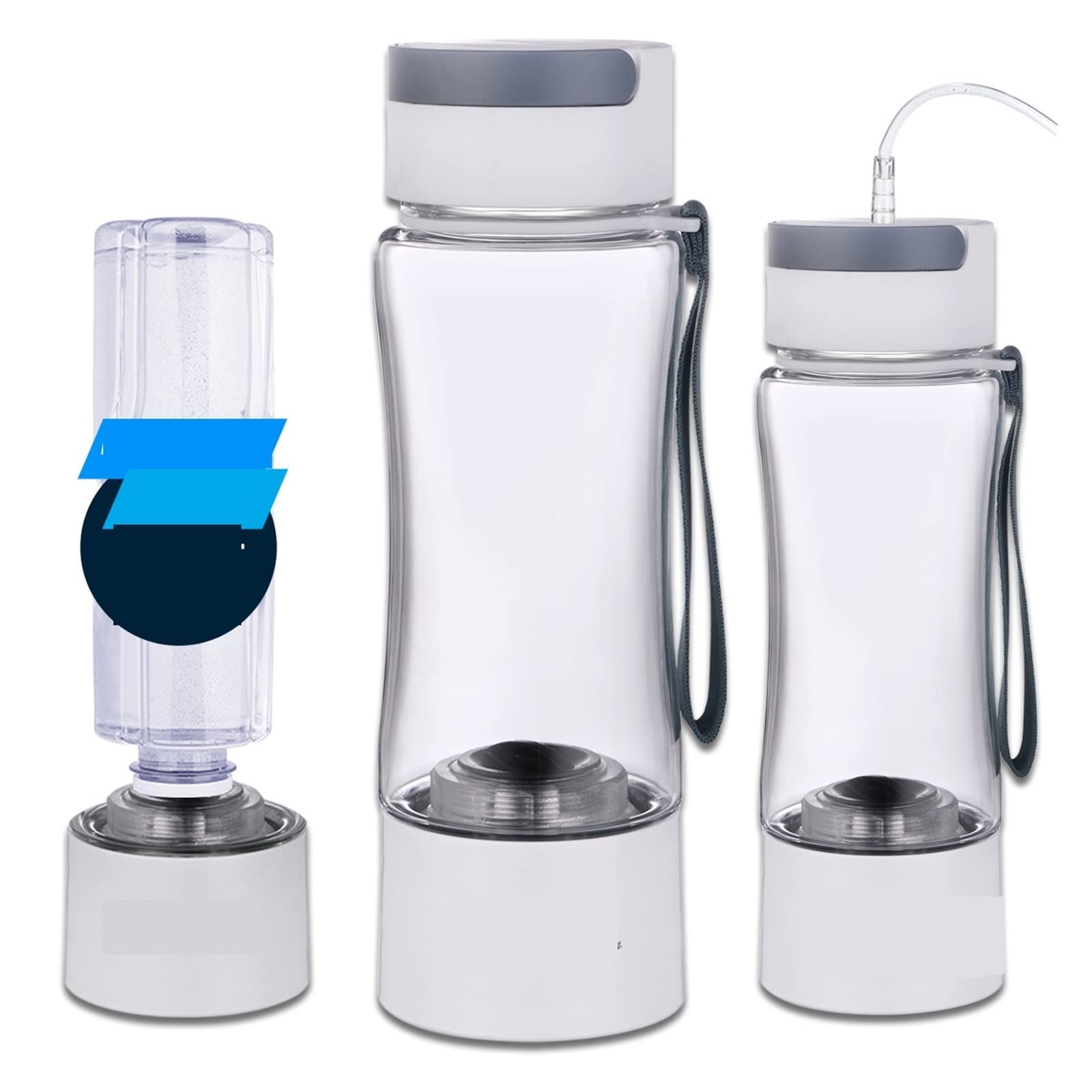 Filtro de agua, Copa de botella generadora de agua rica en hidrógeno - SPE PEM Dual Chamber Maker - Dispositivo de inhalación H2(Glass Cupbody)