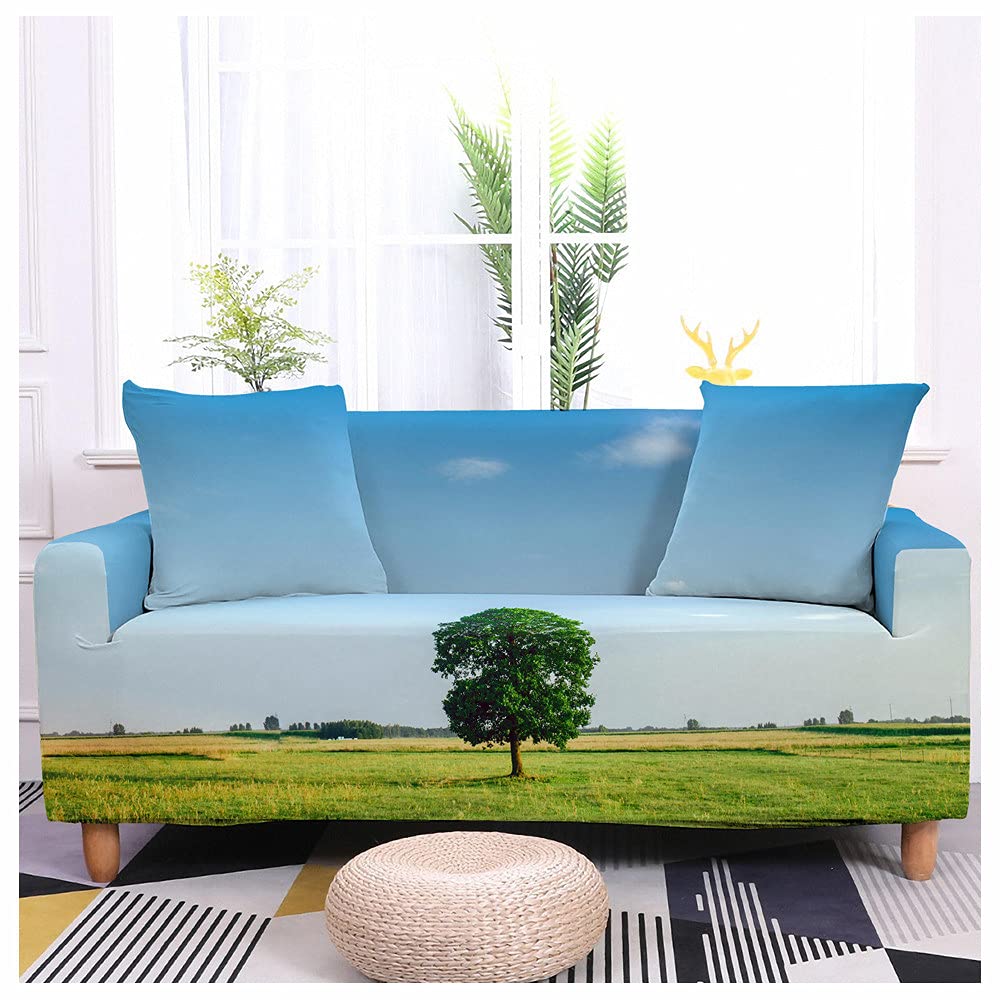 Housse de canapé extensible antidérapante avec sa housse de coussin fleurie