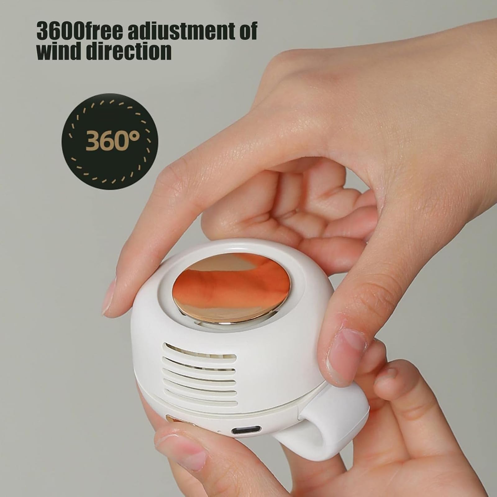 ZVD Mini Ventilatore Silenzioso Senza Pale, Ventilatore Portatile Silenzioso Mini Senza pale Con Clip, per Viaggio, Ufficio, Camicia, Regalo Estivo per Gli Amanti Del Tempo (Bianco sporco*2pcs)