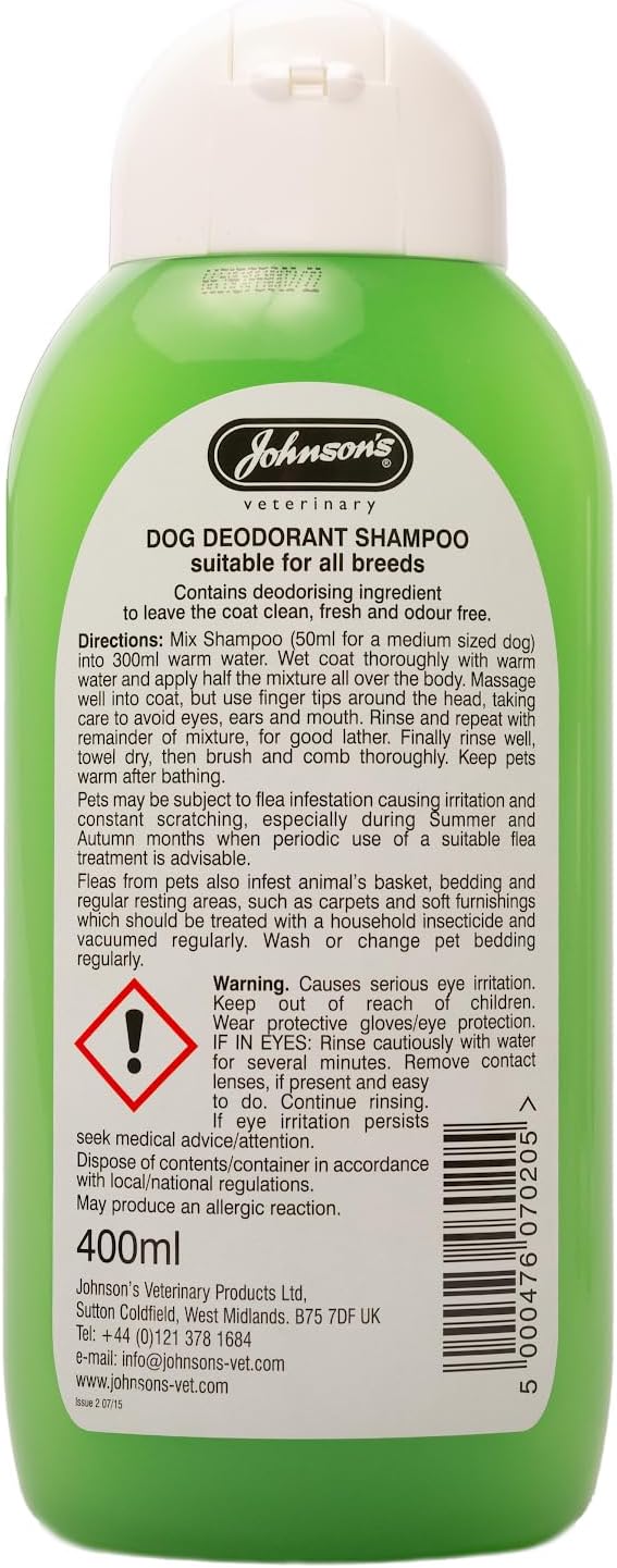 Johnson's Dog Deodorant Shampoo 400ml 3 61sZ4eFM3tL. AC SL1500