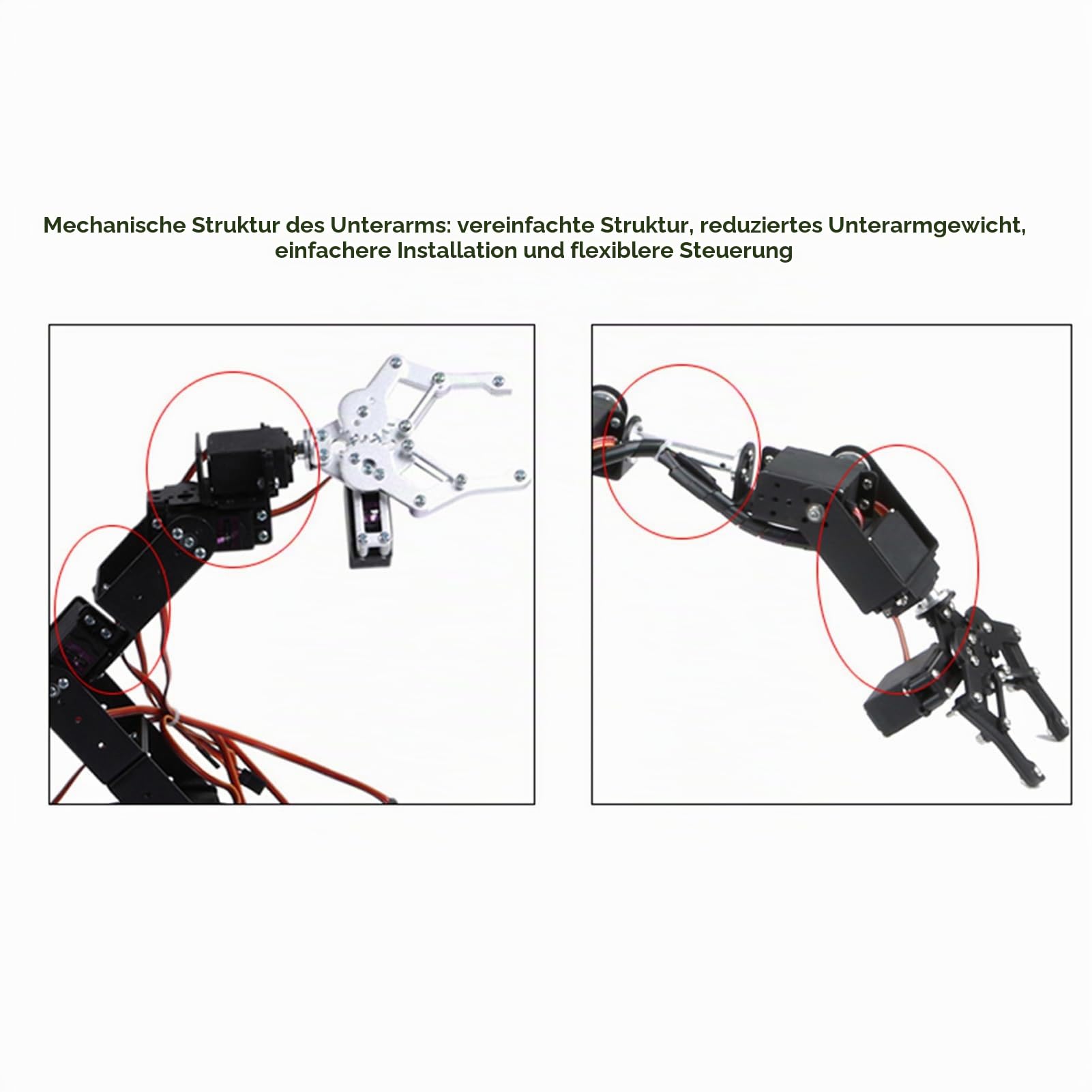 Roboterarm-Kit,Premium Structure 6DOF Programmierroboterarm mit 6 Servomotoren,Mechanische Roboter-Klemmklauen-Kits, Analoges Lenkgetriebe MG 996R für den Unterricht, IDY Produktion