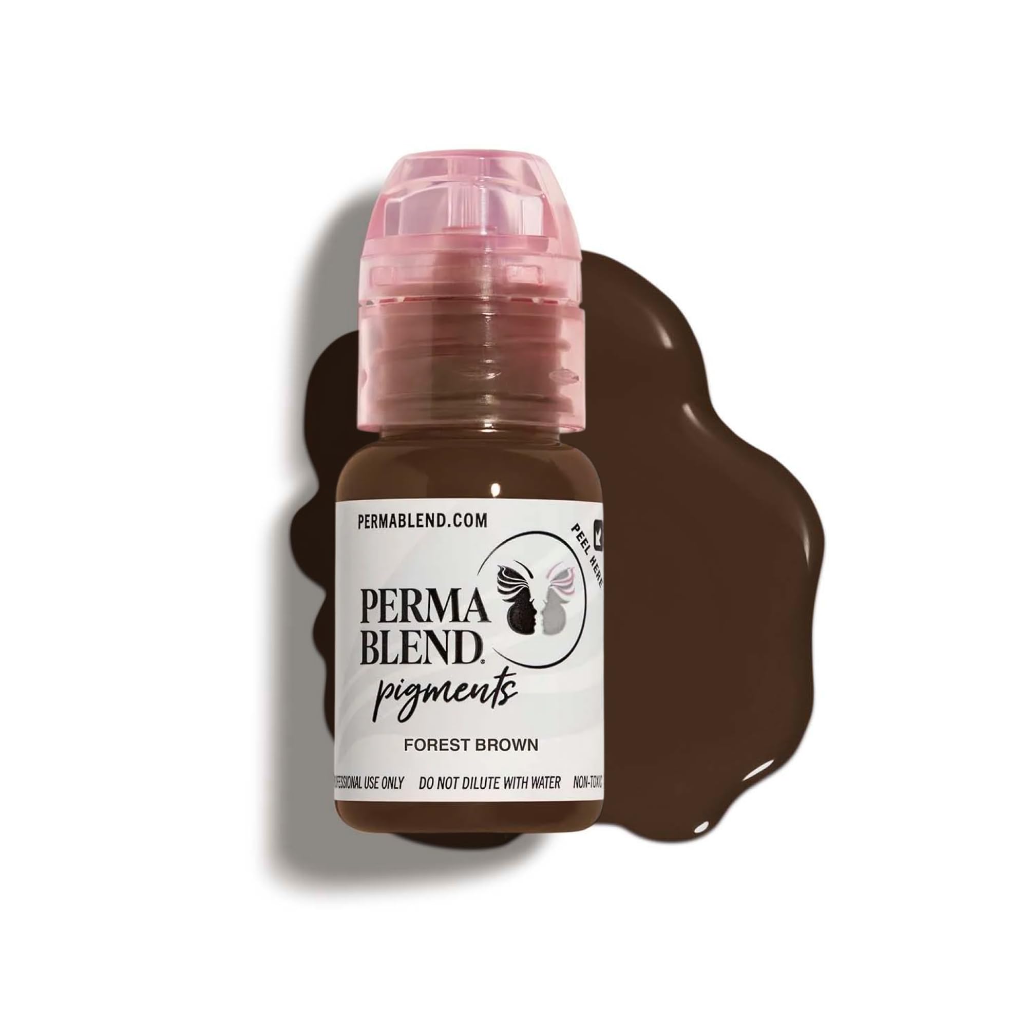 Forest Brown - Microblading Ink for Permanent Eyeliner - Professional Tattoo Ink - Neutral Medium Brown Tattoo Ink Makeup - Vegan (0.5 oz)