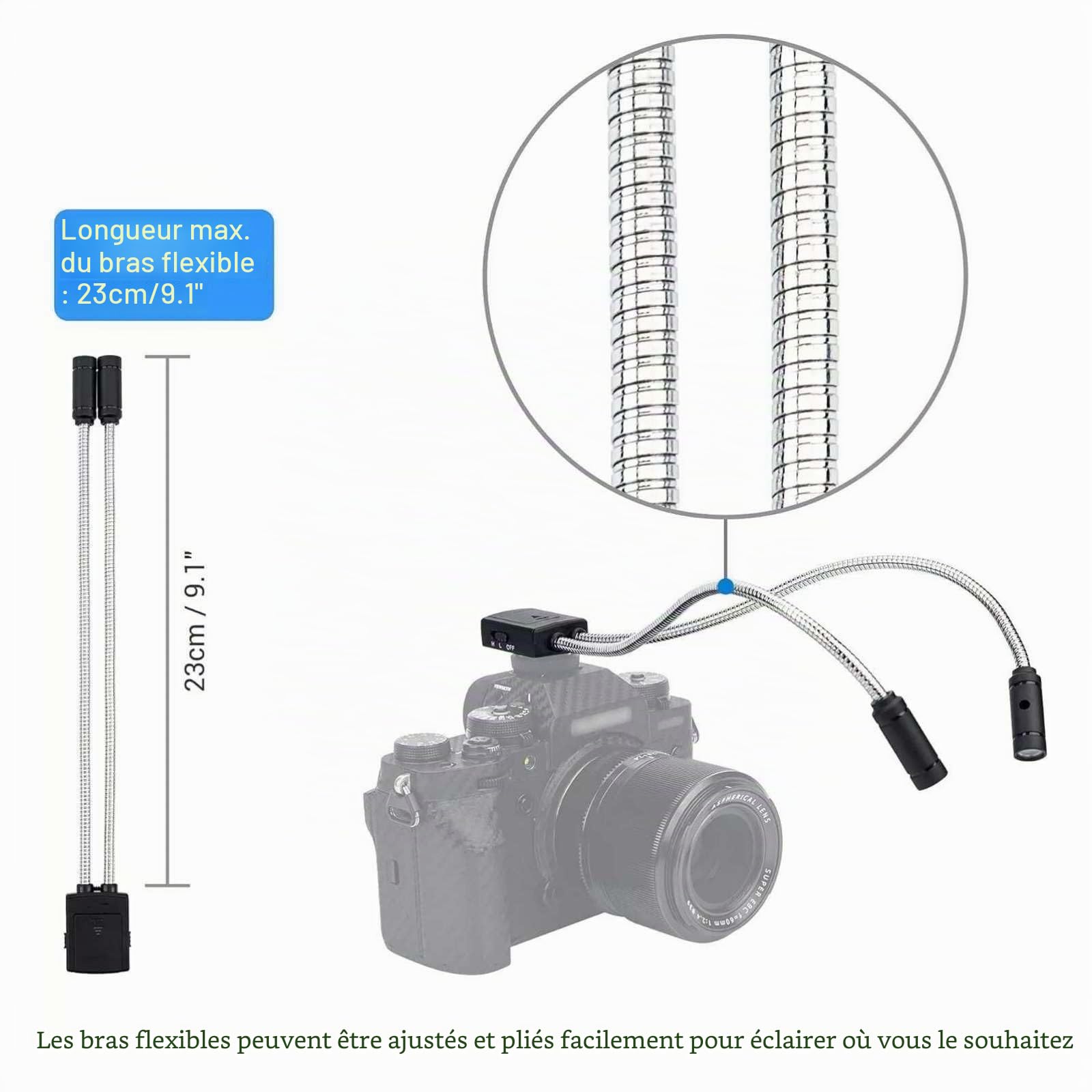 Lumière flexible LED macro bras lumière 5 luminosité photo lumière pour appareil photo reflex numérique