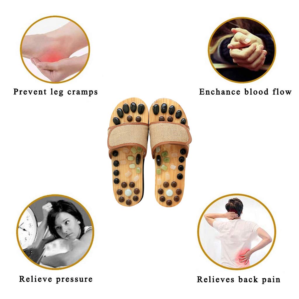 Akupressur Massage Hausschuhe Punkt Massage Sandalen Fußmassage Schuhe, fördern die Durchblutung Fußpflege Müdigkeit lindern, Unisex