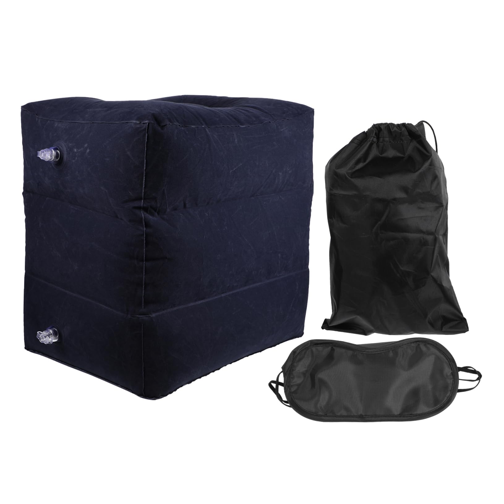 Angoily 1Pc Inflatable Footrest Pillow Adjustable Height Airplane Cushion for Travel Comfort Flocking Material for Adults at Home The Go