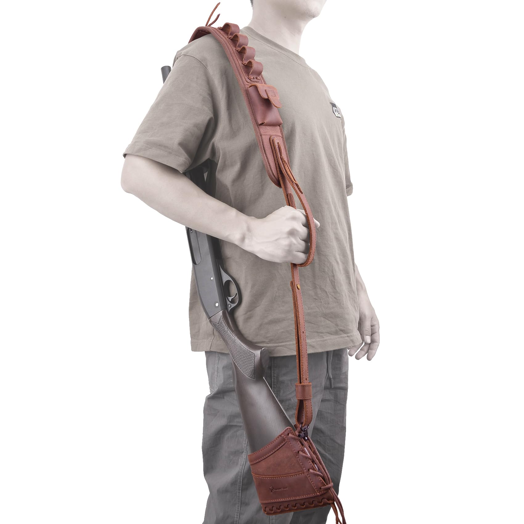 Tas Trost Leder-Rückstoßpolster mit Schalenhalterung für .308 .30-30 .30-06 .45-70 .357 .22lr 12GA 16GA