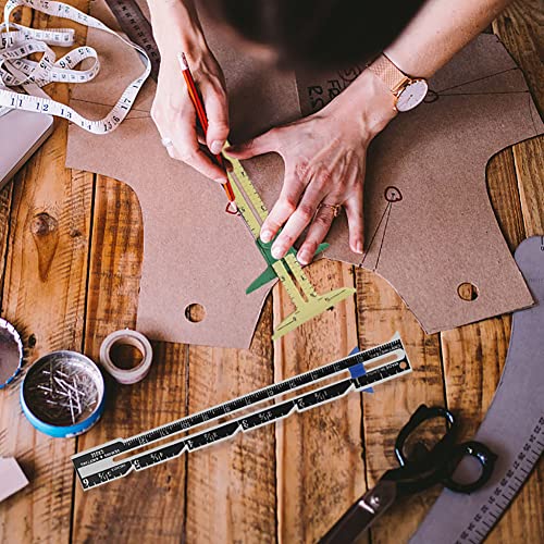 image for YEQIN 4 Pieces Sewing Gauge Sewing Measuring Tool, 5-in-1 Sliding Gaug