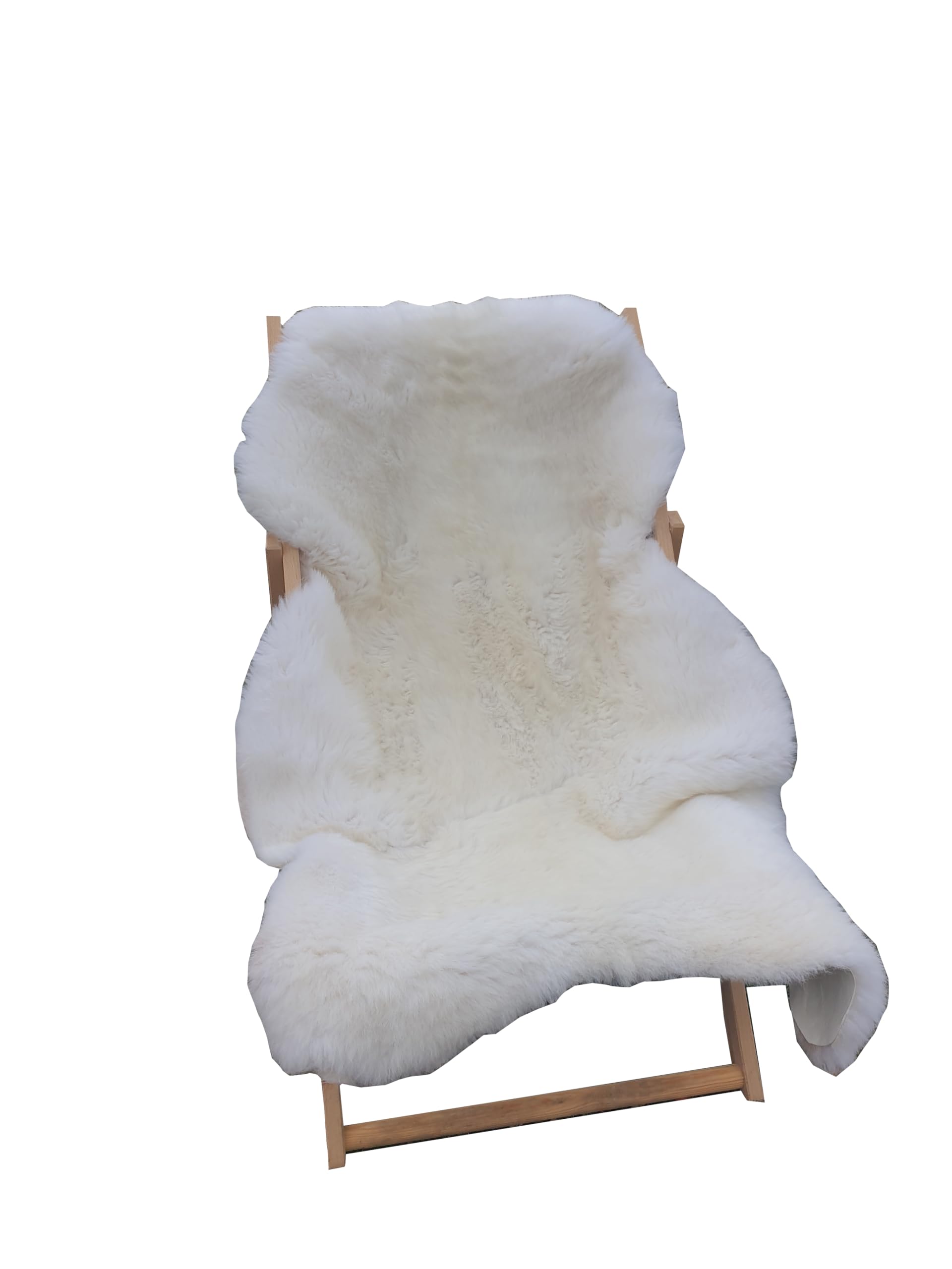 Natürliche Lammfell Weiß mittel ca. 110x55 cm mit kurzem Fell (3 cm) - Schaffelle ohne Chrom - Lammschaffell - natürliches Lammfell – Naturfell