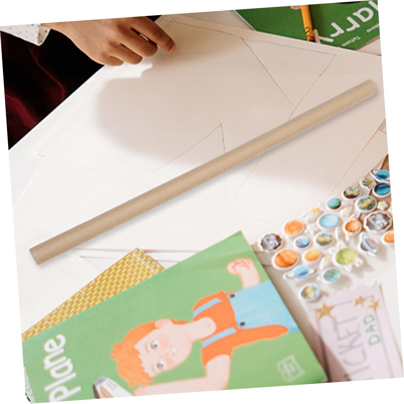 Beatifufu Cardboard Tubes Kraft Tube Packaging 4pcs Paper Roll Tubes for Art Projects