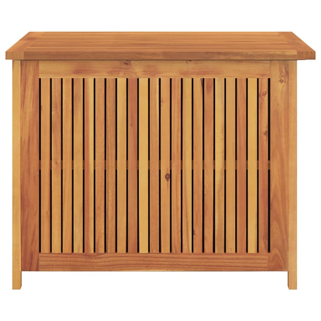 Gartenbox aus Massivholz Akazie 75x75x58 cm mit wasserfestem Innenbeutel für Außen- und Innenbereich, robuste Aufbewahrungstruhe für Möbelkissen, Decken und Spielzeug,