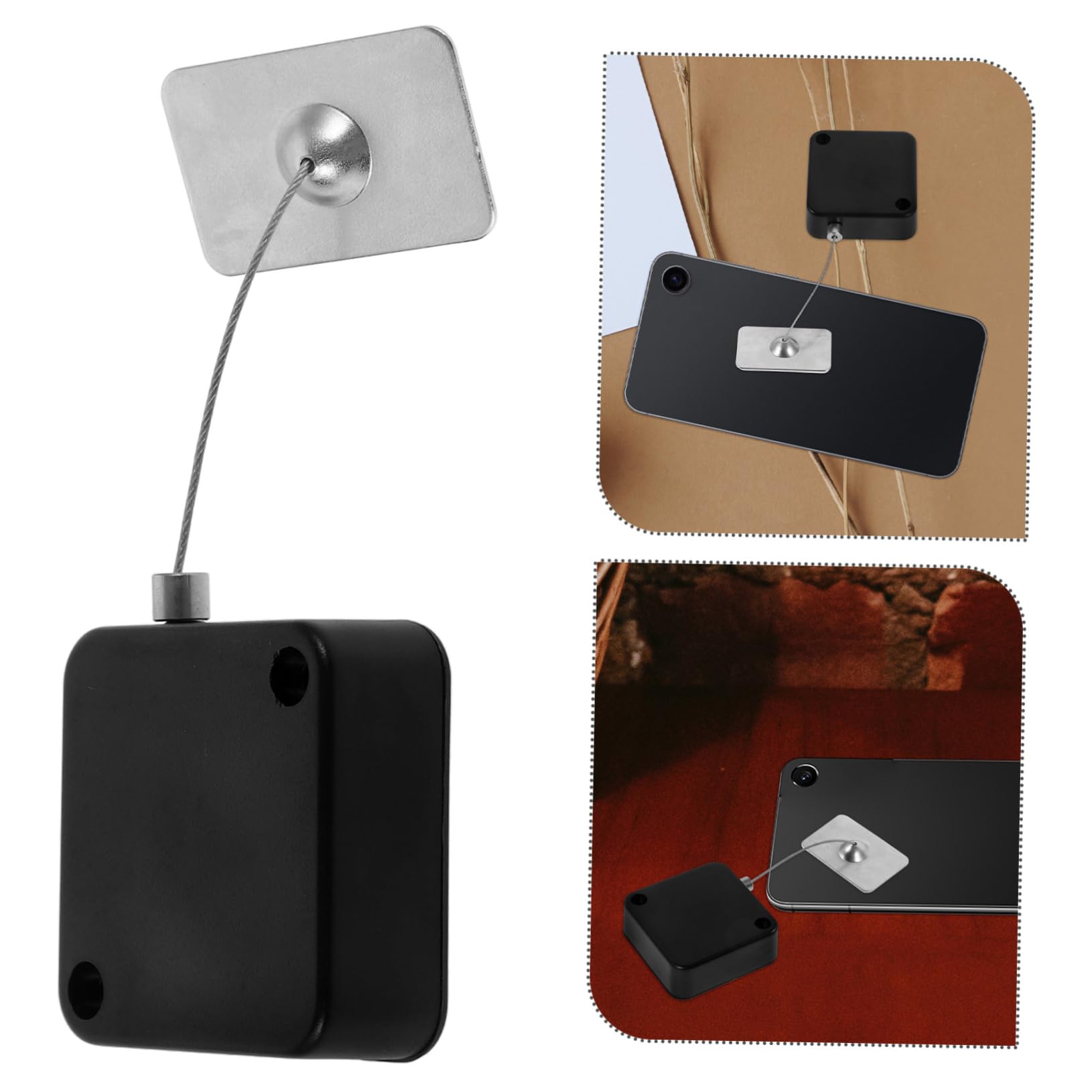 jojofuny 3pcs Retractable Cable Lock for Theft Security Wire Tether for  Mobile Devices Compact Design for Home Hotel and Retail Use - Amazon.com