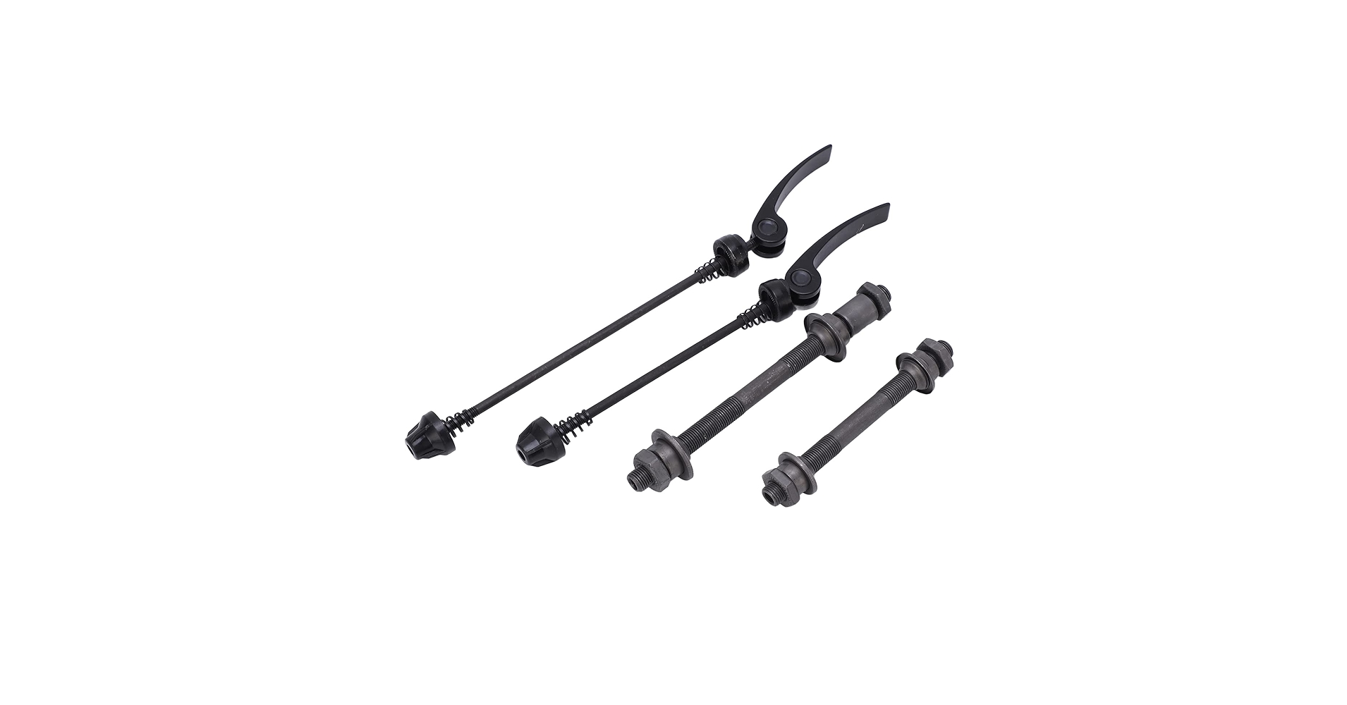 Bicycle Hub Axle Quick Release Front And Rear Alloy Complete Black Finish Quick-Release Axle