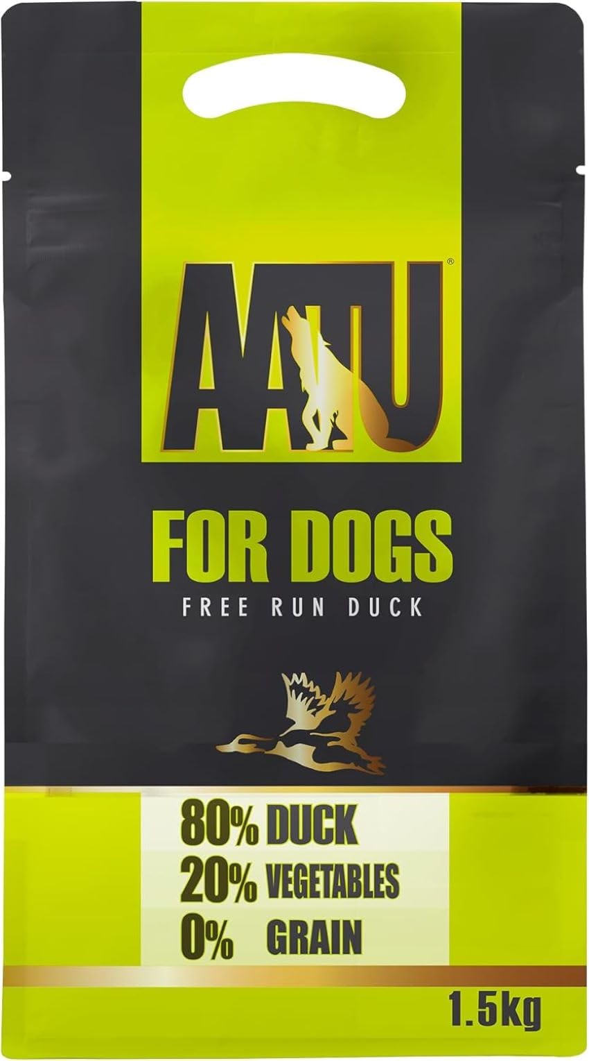 AATU 80/20 Complete Dry Dog Food, Duck 1.5kg - Dry Food Alternative to Raw Feeding, High Protein. No Nasties, No Fillers.