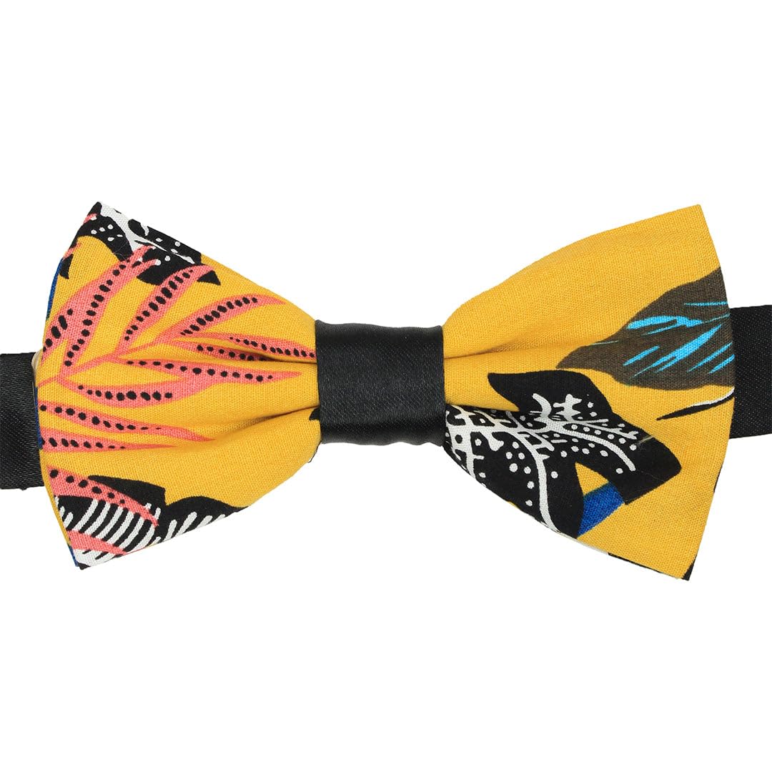 The Blossoming Floral Yellow Bow Tie For Men-image-26