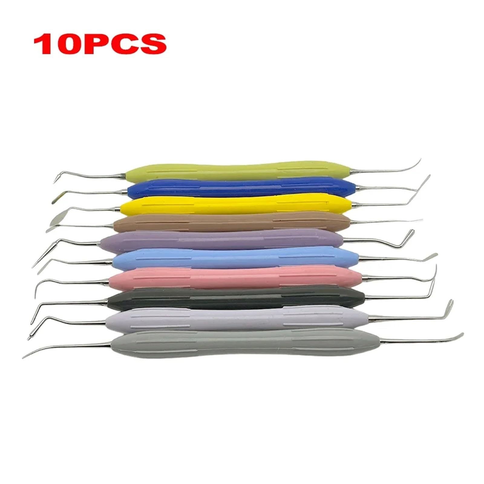 Kit di 10 strumenti for otturazioni in resina composita dentale con manico in silicone for otturazioni dentali, restauri odontoiatrici(Only tool)