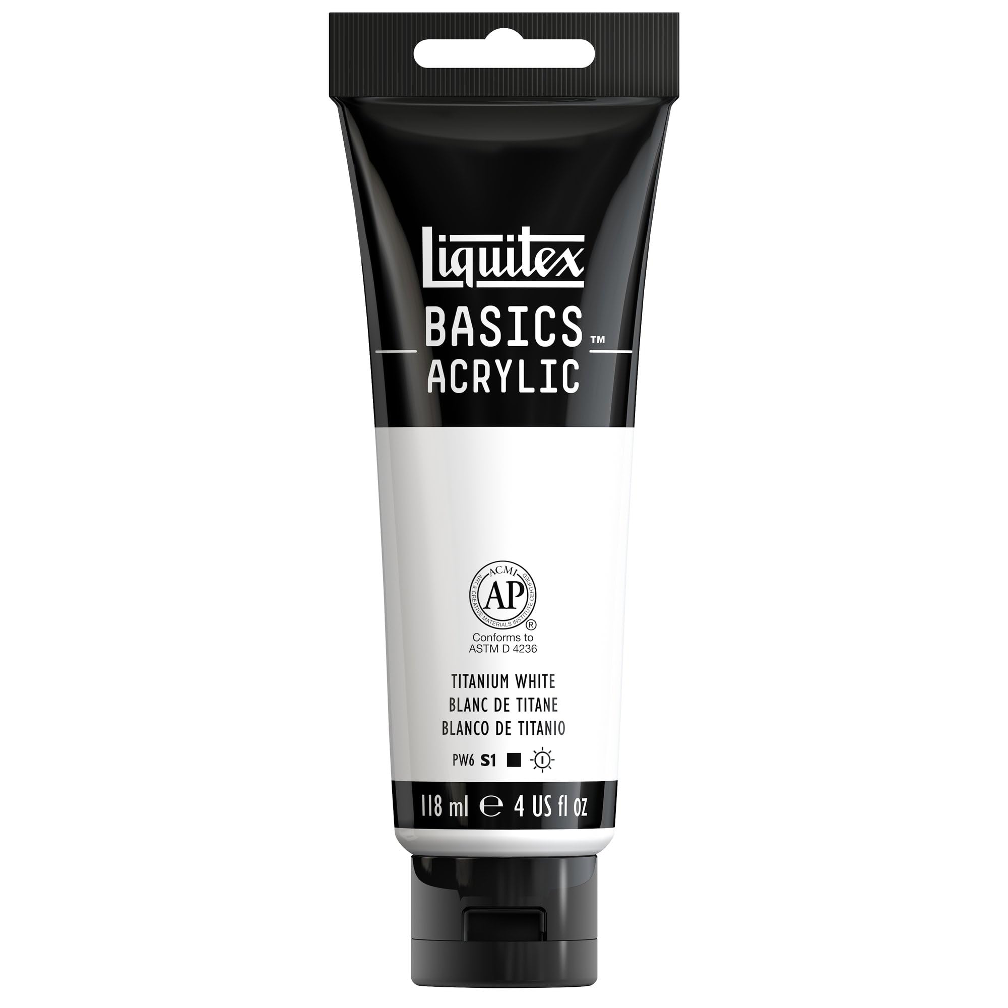 Liquitex Basics Acrylic Paint, Titanium White, 118ml (4-oz) Tube | Artist-Quality Pigments - main product image