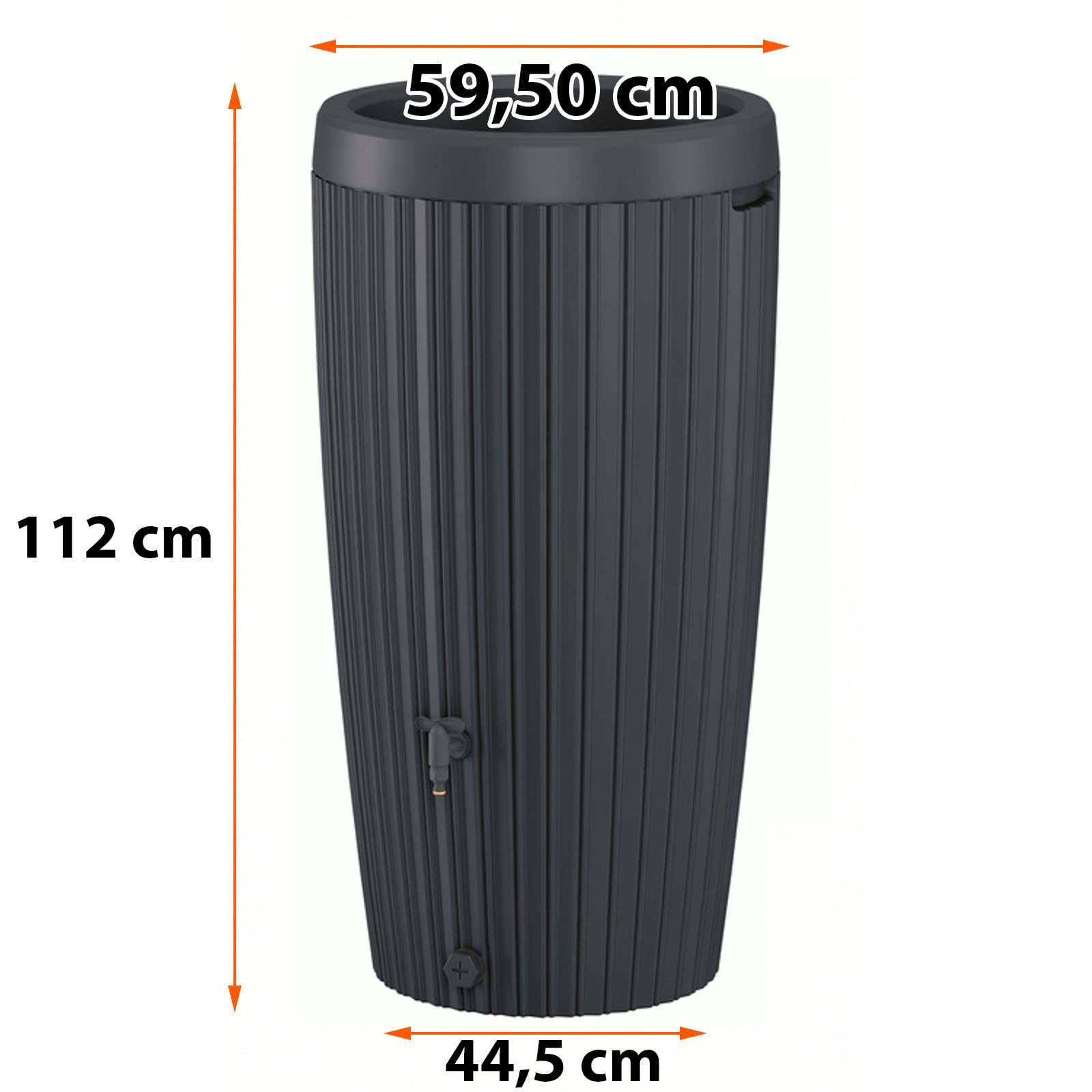 Regenwassertank 240L Regentonne mit Pflanzschale | mit Wasserhahn | 4 Farben
