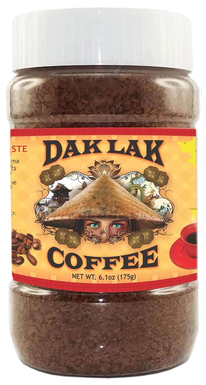 Dak Lak 100% Freeze Dried Vietnamese Instant Coffee, 175 Gram Jar