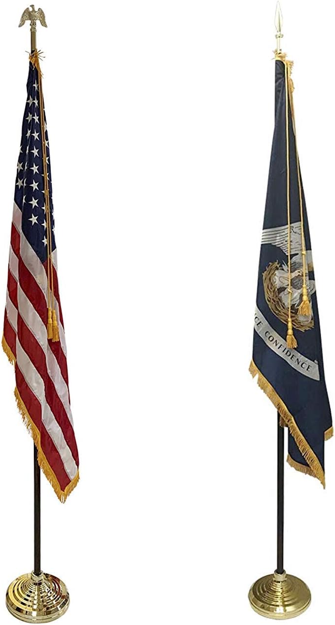 3x5' Louisiana Indoor Flag with Pole Hem and Gold Ornamental Fringe - Made in the USA