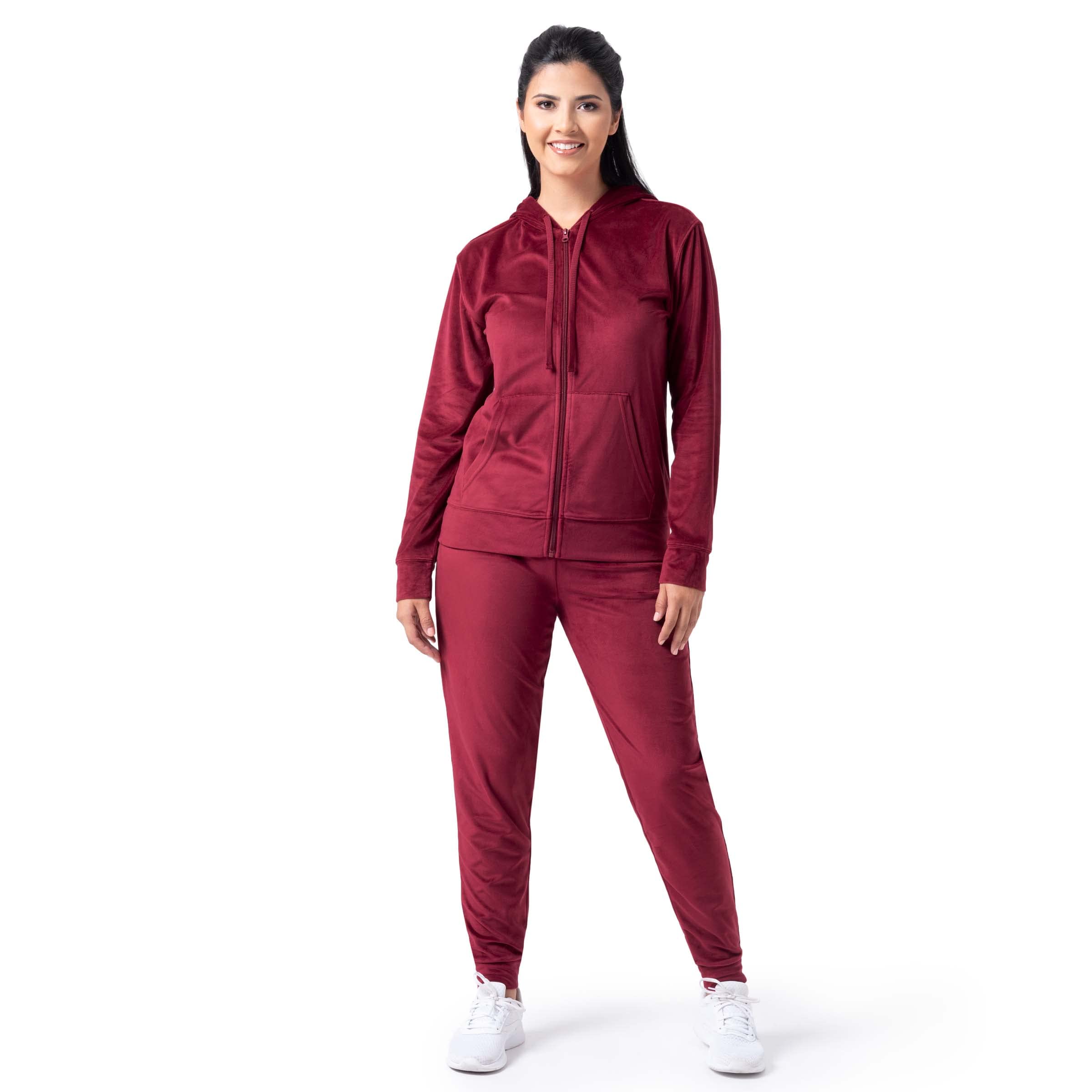 Wright'swomens Velour Tracksuit Piece Zip Up Hoodie and Jogger