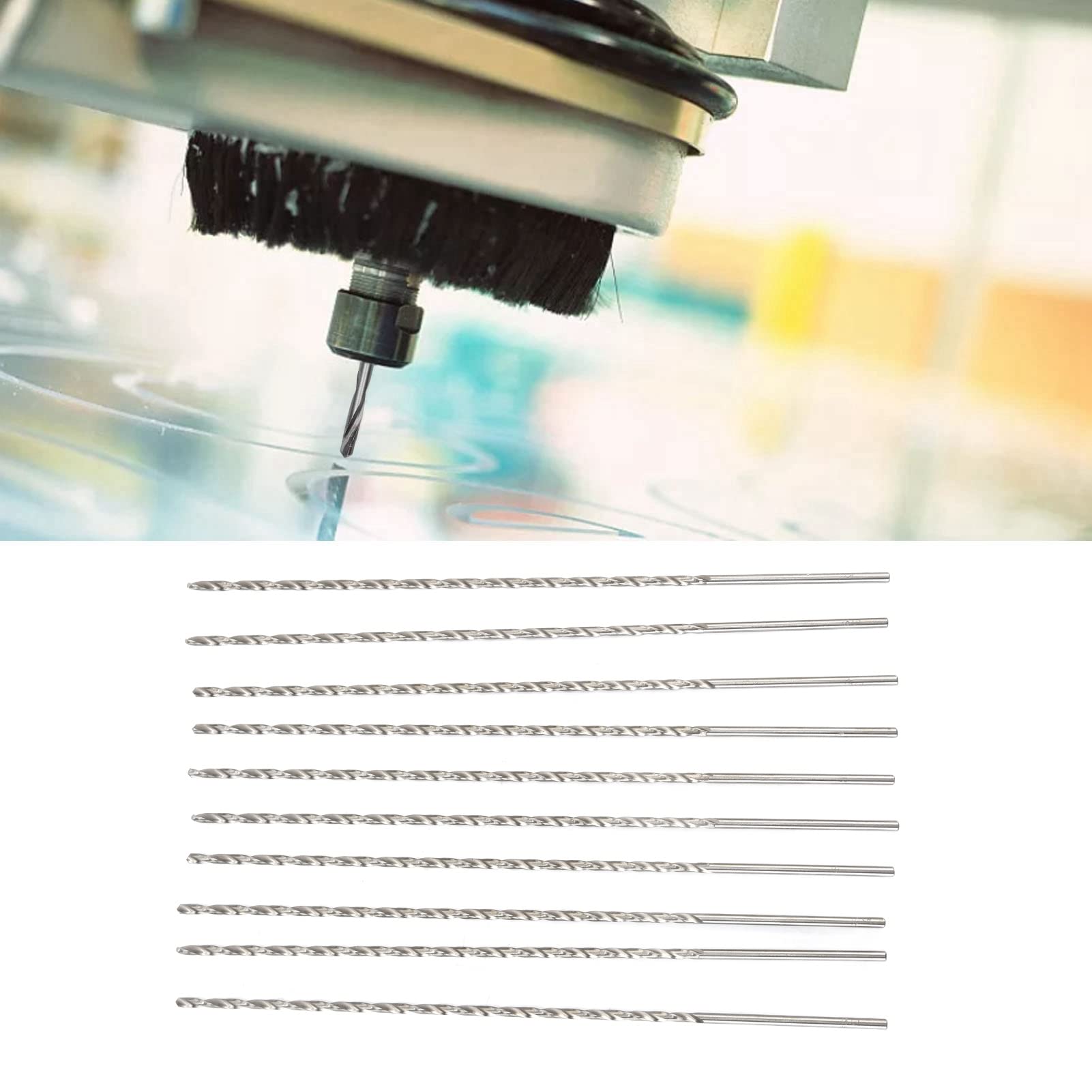 Extra Long HSS Drill Bits, High Straight Shank Drill Bits Practical Durable Design for Chip Removal Fast Drilling for Nonferrous Metals