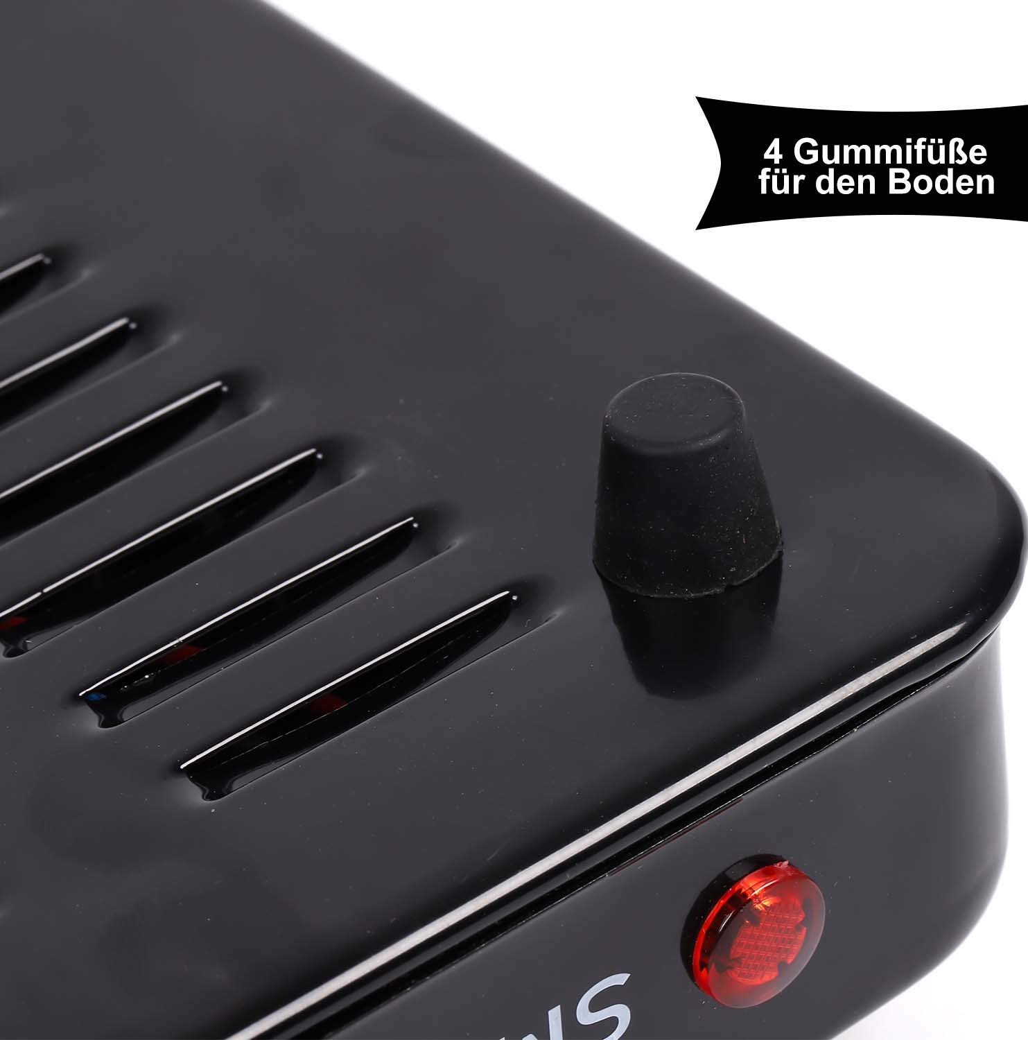 Smoke2u Hotplate Negro | Encendedor eléctrico de carbón para shisha con rejilla de carbón | calentador de 1000 W | espiral de acero inoxidable | 5 niveles de regulación | (+ 8 kg de carbón)