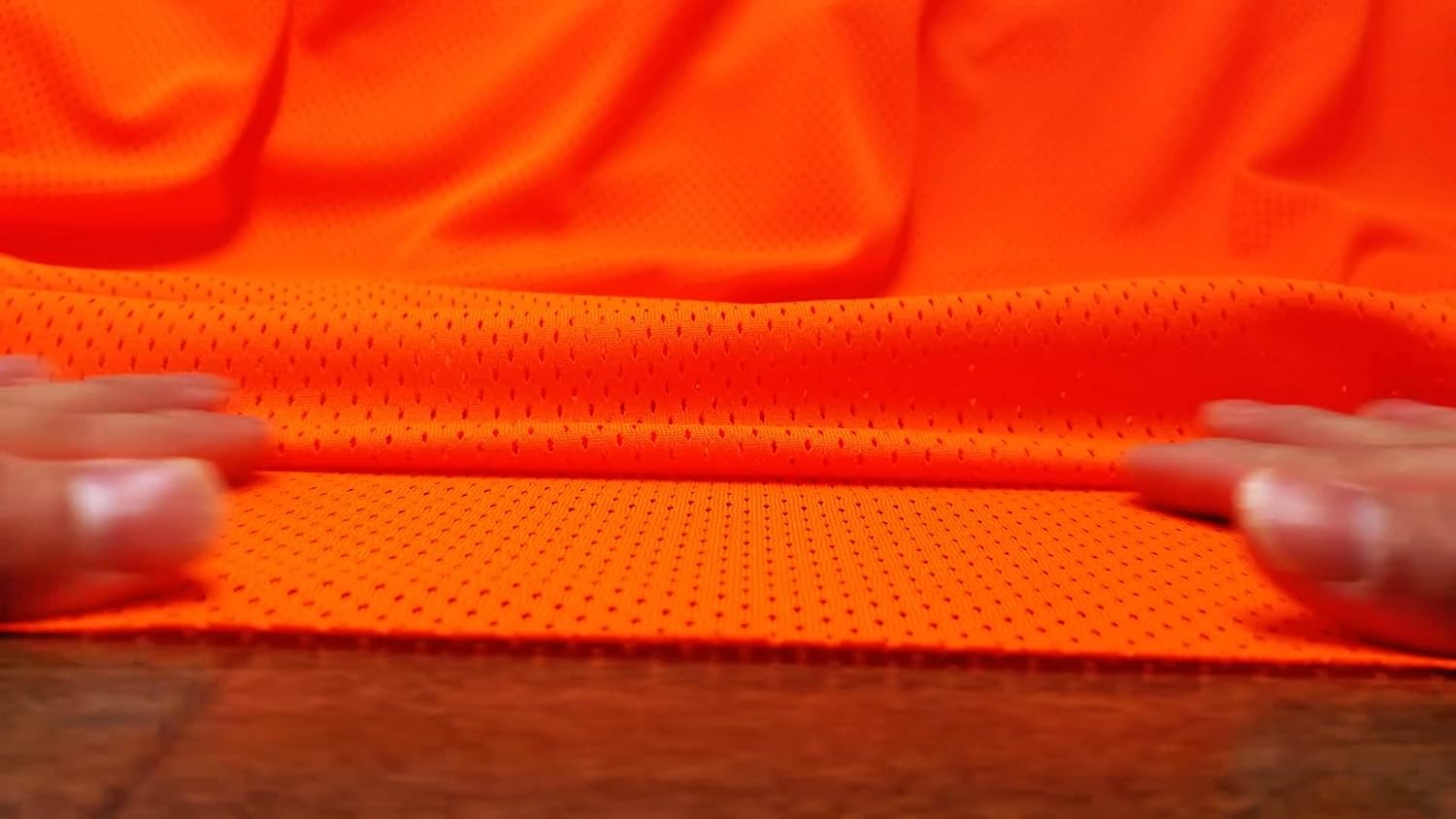 Pico Textiles 1 Yard – Neon Orange Polyester Pro Mesh Heavy Jersey Fabric - Sold by The Yard - Variety of Colors - Durable Athletic Mesh Fabric, Ideal for Sewing Soccer and Basketball Jerseys Uniforms