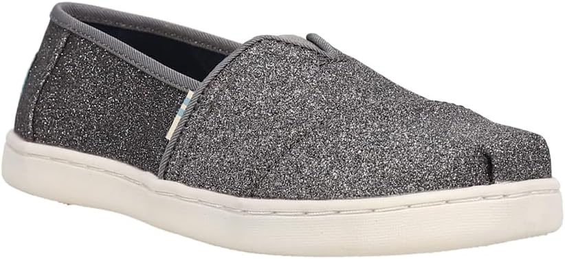 TOMS Kids Girls Alpargata Glitter Slip On Flats Casual - Grey 1 Big Kid Pewter Sparkle Glitter