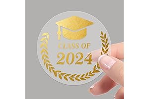 1.6IN Golden Grad Alphabet Foil Metallic Graduation Stickers