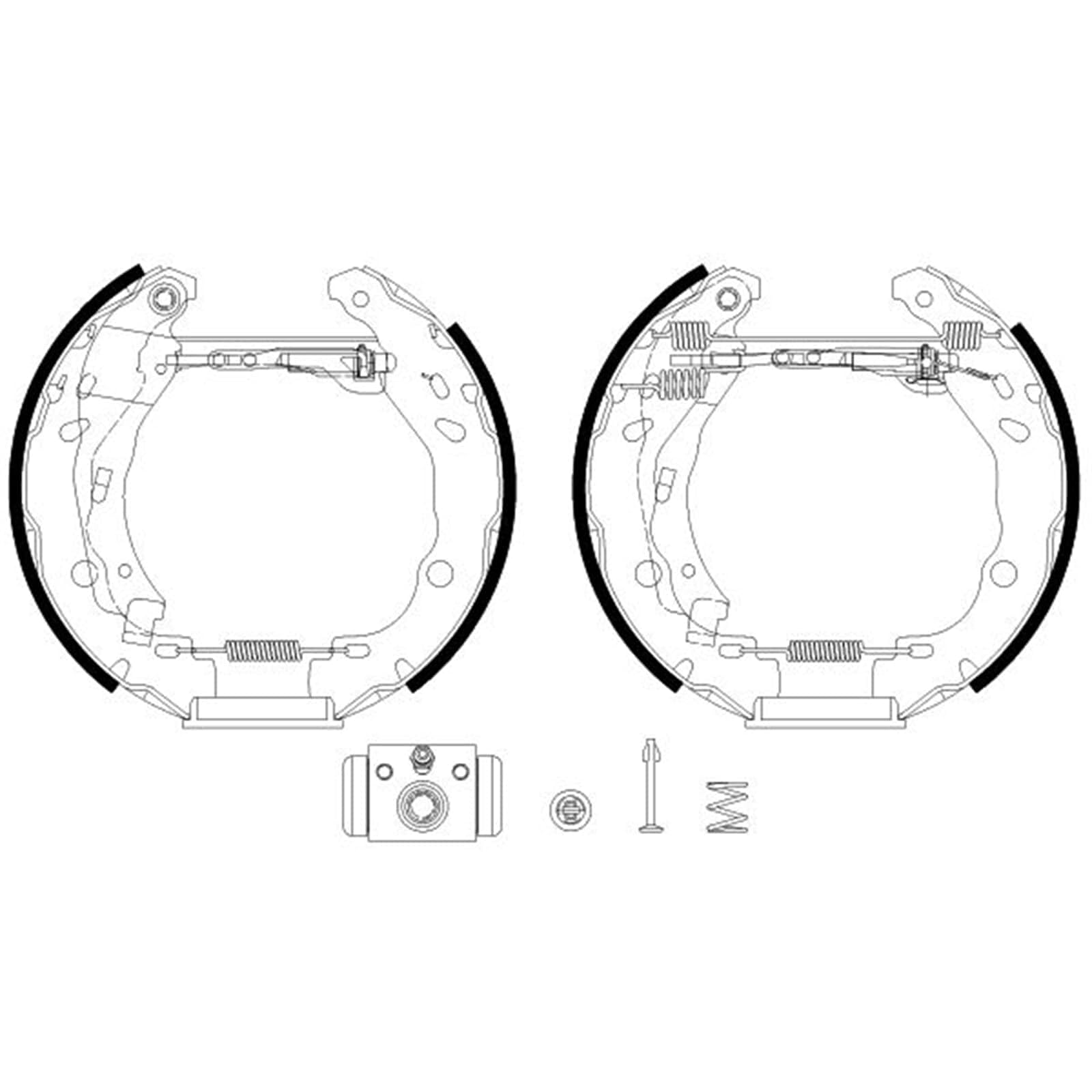 Brake Shoe Set HELLA 8DB 355 038-121 Fits Dacia Renault Clio Logan MCV Logan