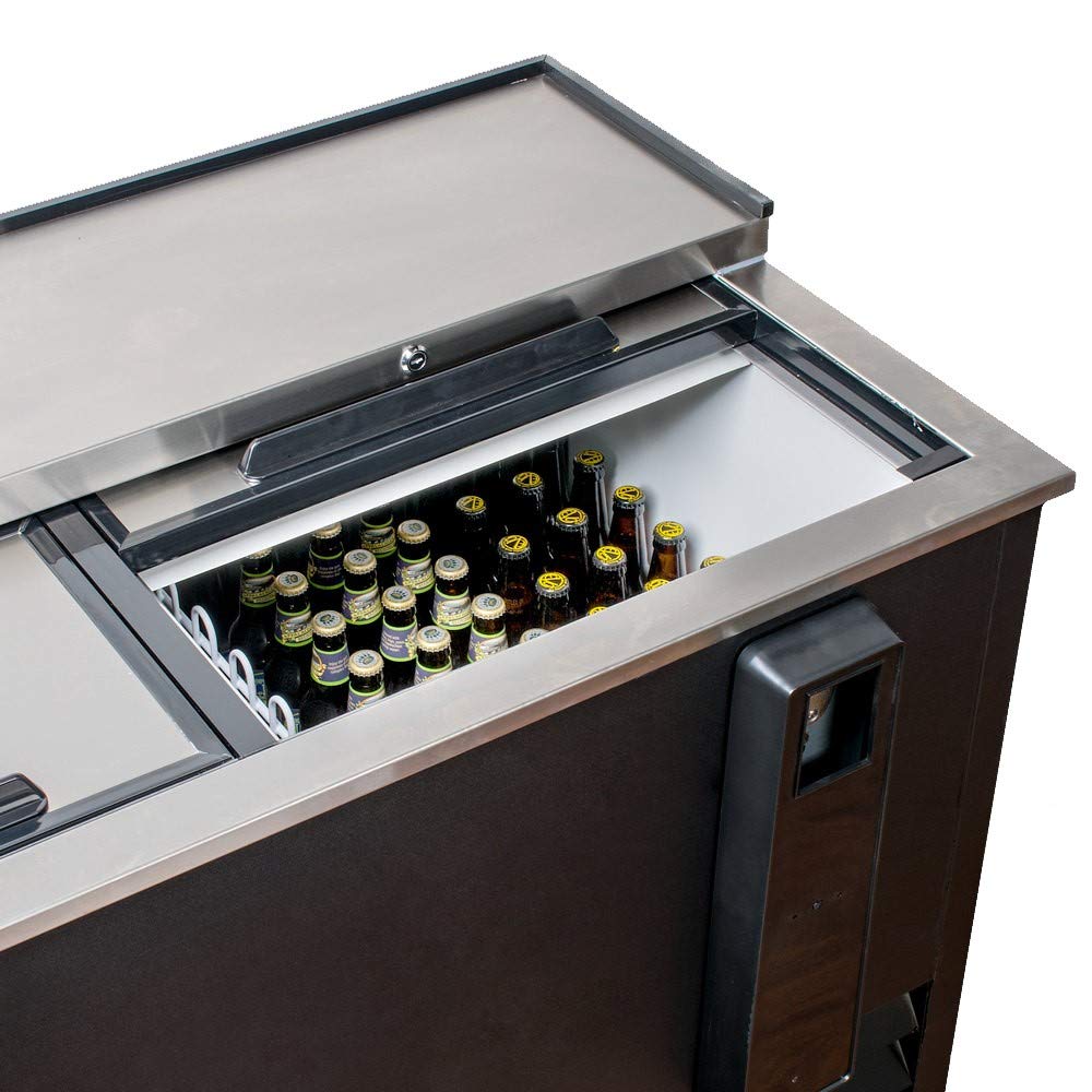 Peakcold Deep Well Horizontal Bottle Cooler; Slide Top Bar Refrigerator; 50" W on Fridge.com - View 4