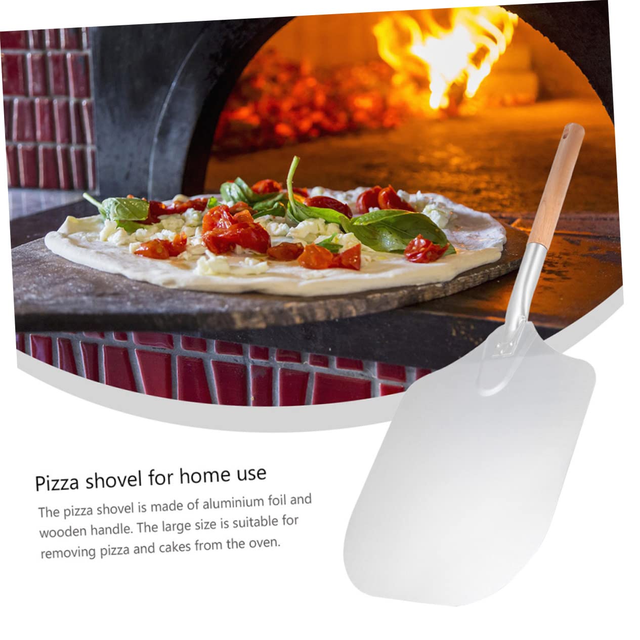 PRETYZOOM Pala de Pizza Antiadherente Mango Desmontable de Aluminio y Madera Adecuado para Pizza y Bandejas de Pastel en Casa o Restaurante