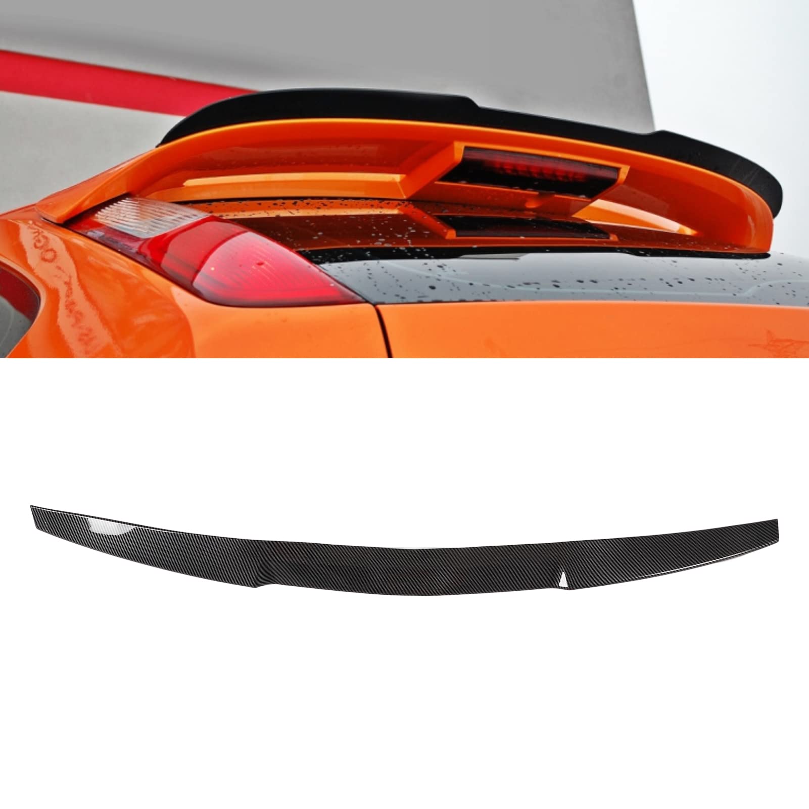 Spoiler per baule posteriore, alettone per spoiler posteriore in gomma stile fibra di carbonio Spoiler per baule posteriore Modifica universale per auto 118.5cmx7.5cm