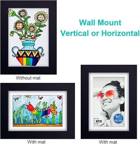 Miniatura 5 de RPJC - Marcos de 14 x 18 pulgadas hechos de madera maciza, para exhibir fotos de 11 x 14 pulgadas, con paspartú, o de 14 x 18 pulgadas, sin paspartú