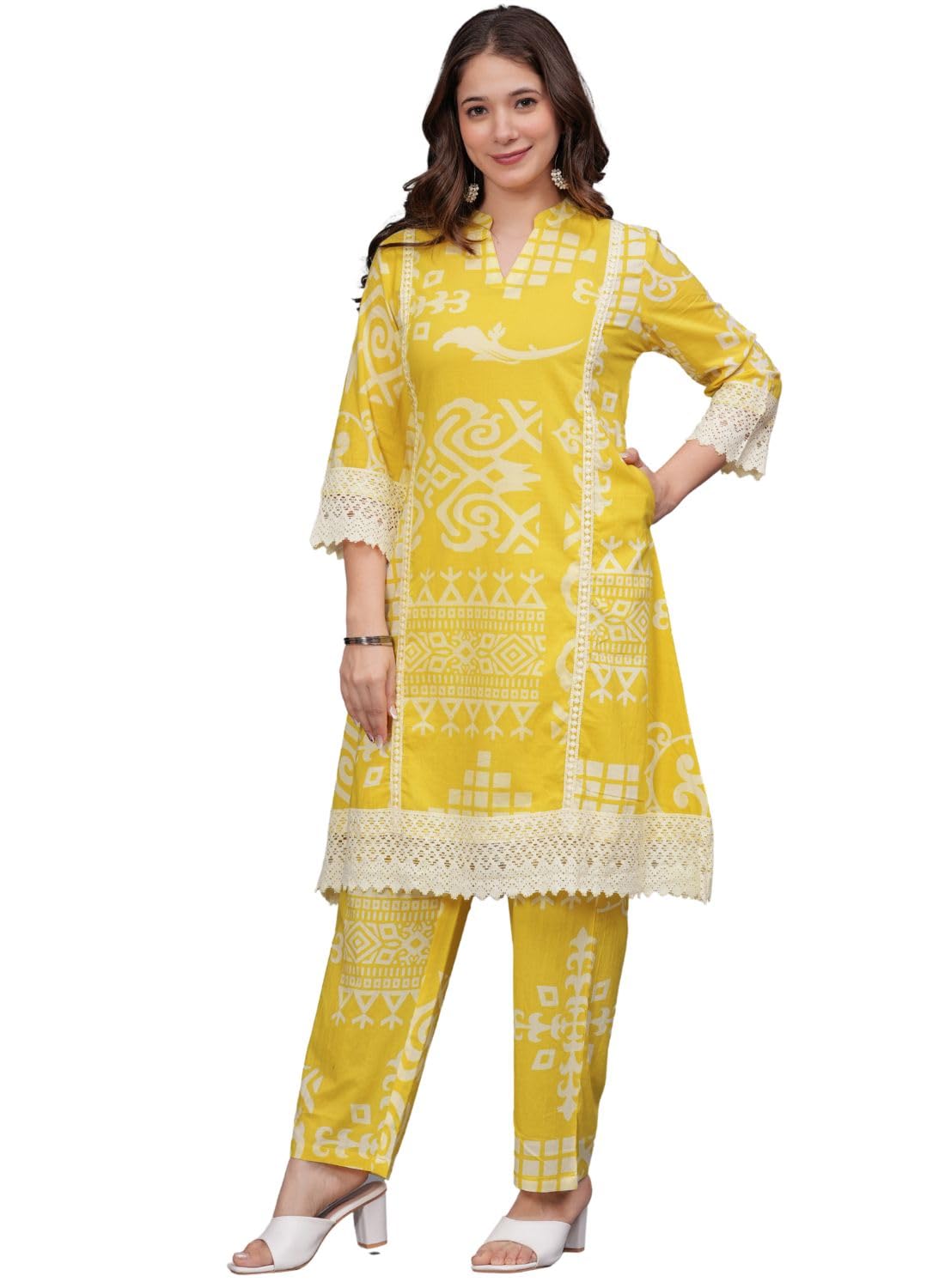 rytras Women's Pure Cotton Printed Straight Kurta Set with Palazzo Pants - Ethnic Wear-picture-12