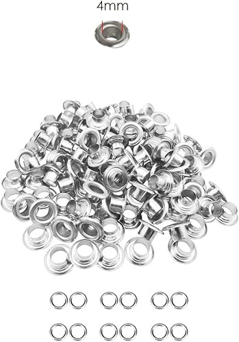 Miniatura 2 de Ojales y arandelas plateados de 0.157 in - Paquete de 100 ojales y arandelas